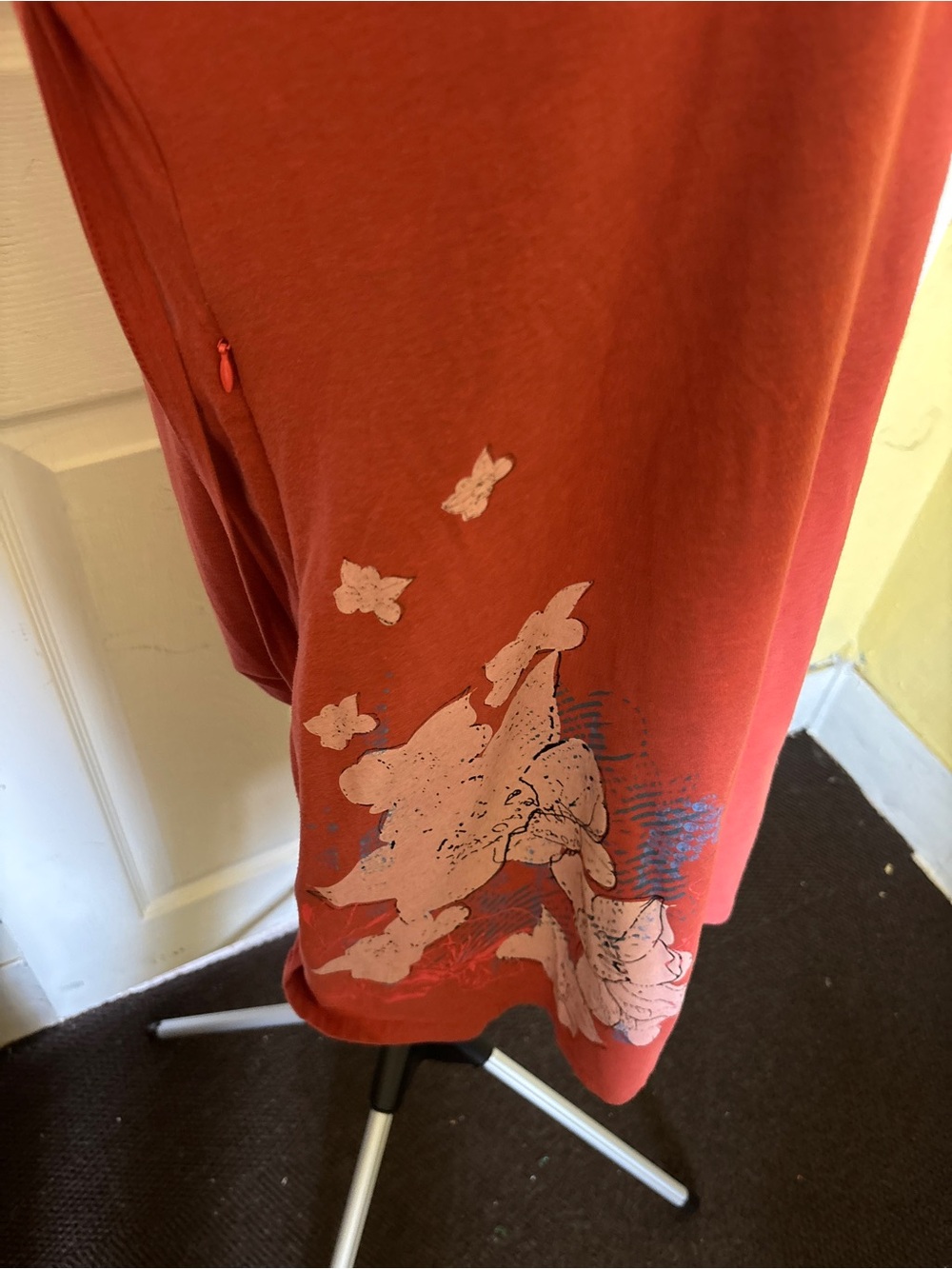 The North Face Rust Red Wrap-Style Midi Dress with Floral Accent - Picture 2 of 7